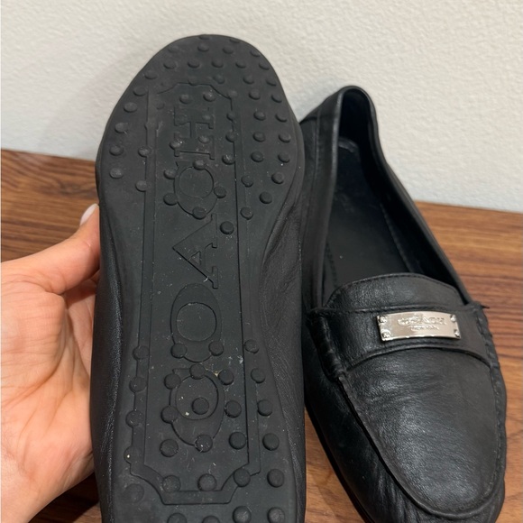 Coach Women’s Fredrica Black Pebbled Leather Loafers Size 9B - Picture 5 of 11